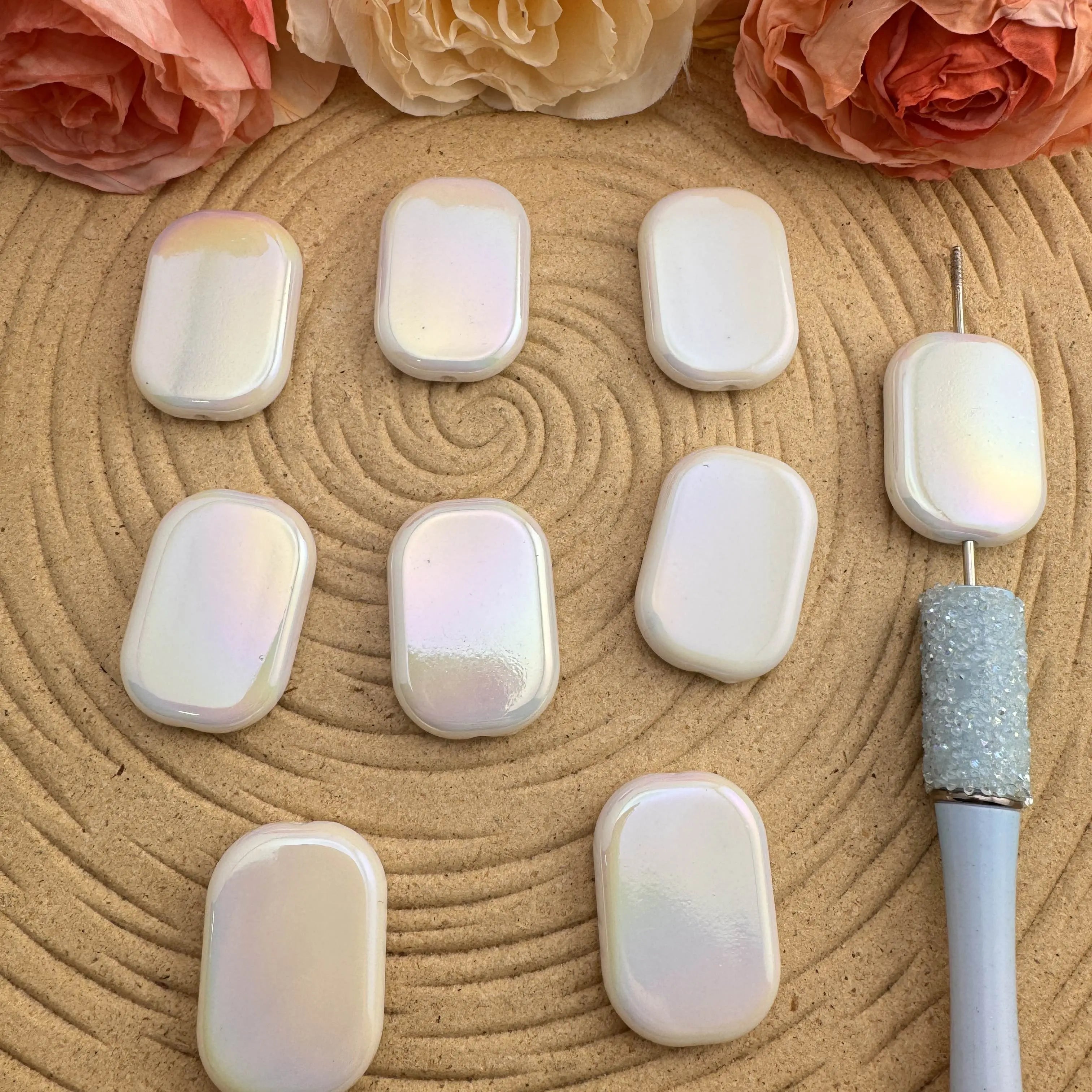 FS1180-35*25*0.75MM Rectangular acrylic Based Beads Zoe DIY Wholesale