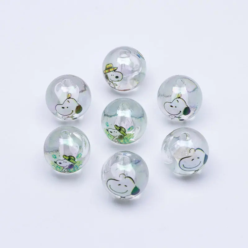 FS1193-Random Mixed 16mm Clear Snoopy Acrylic Beads Fit For Beadable Pens Zoe's DIY Shop