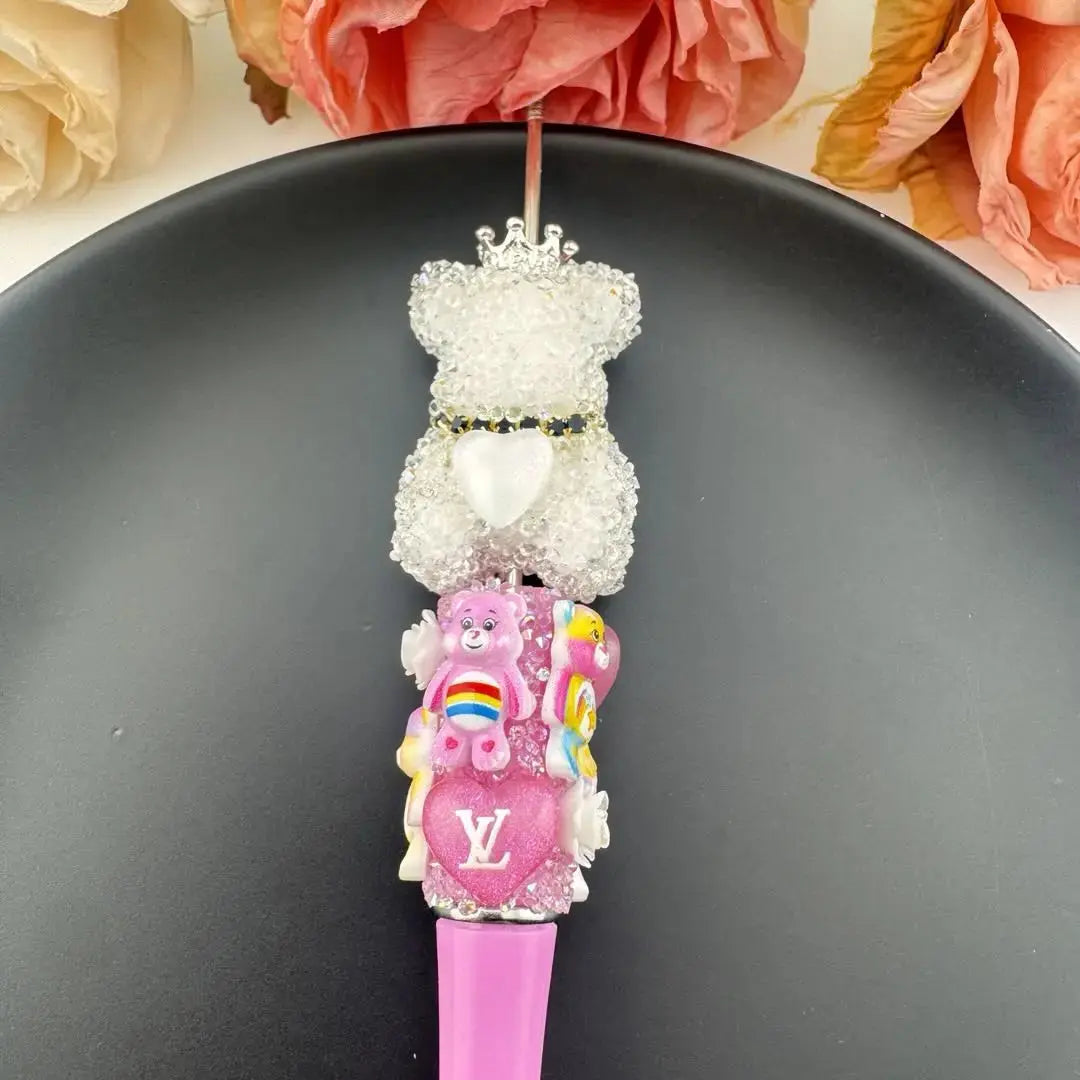 FS1370-About 24×39mm Sugar Bear Acrylic Beads With Crown Zoe DIY Wholesale