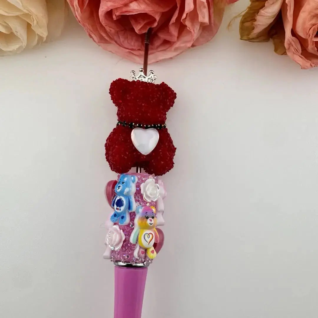 FS1370-About 24×39mm Sugar Bear Acrylic Beads With Crown Zoe DIY Wholesale