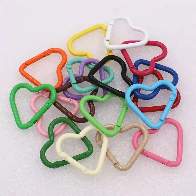 FS1559-42*44mm Random Mixed Color Big heart Keychain Ring Zoe's DIY Shop
