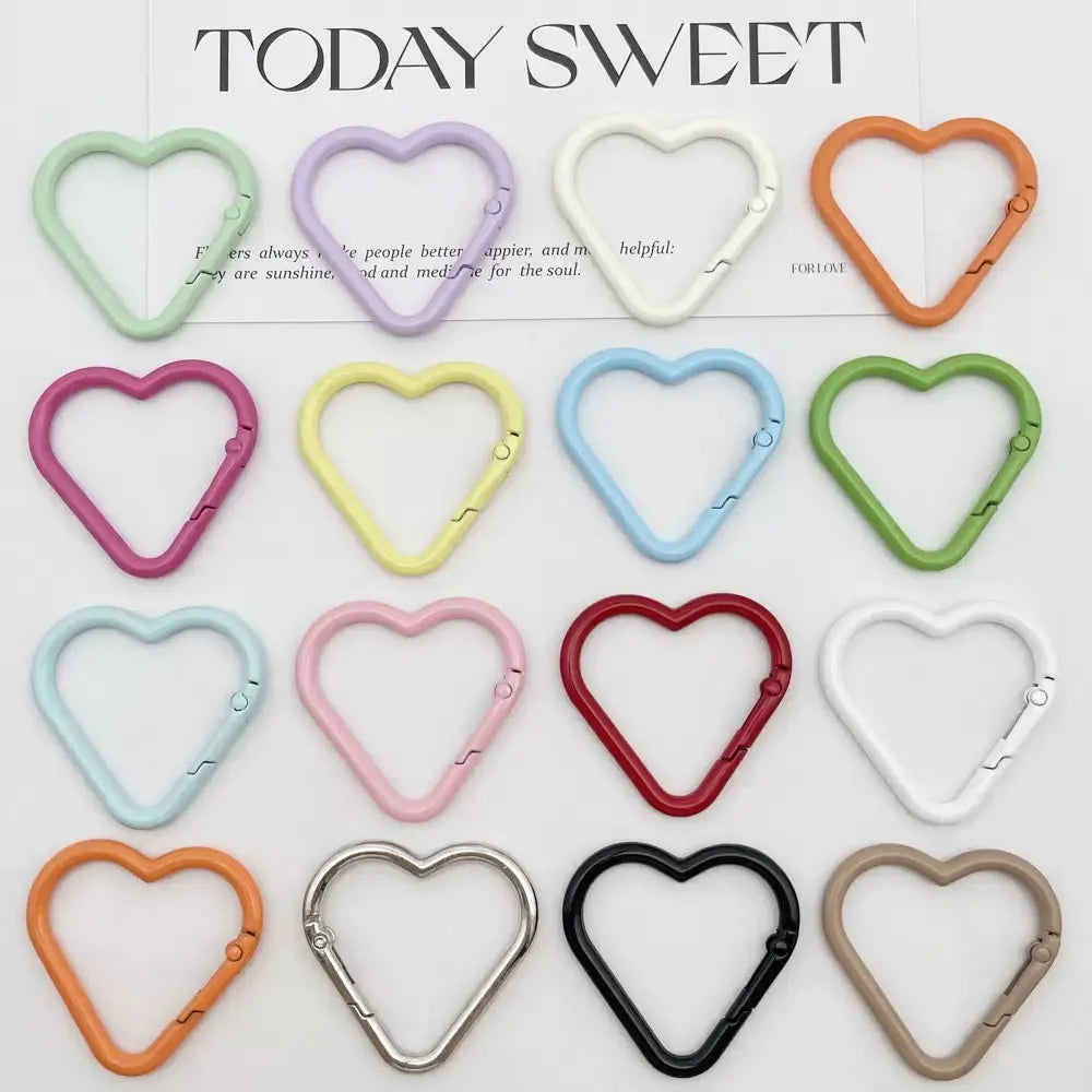 FS1559-42*44mm Random Mixed Color Big heart Keychain Ring Zoe's DIY Shop