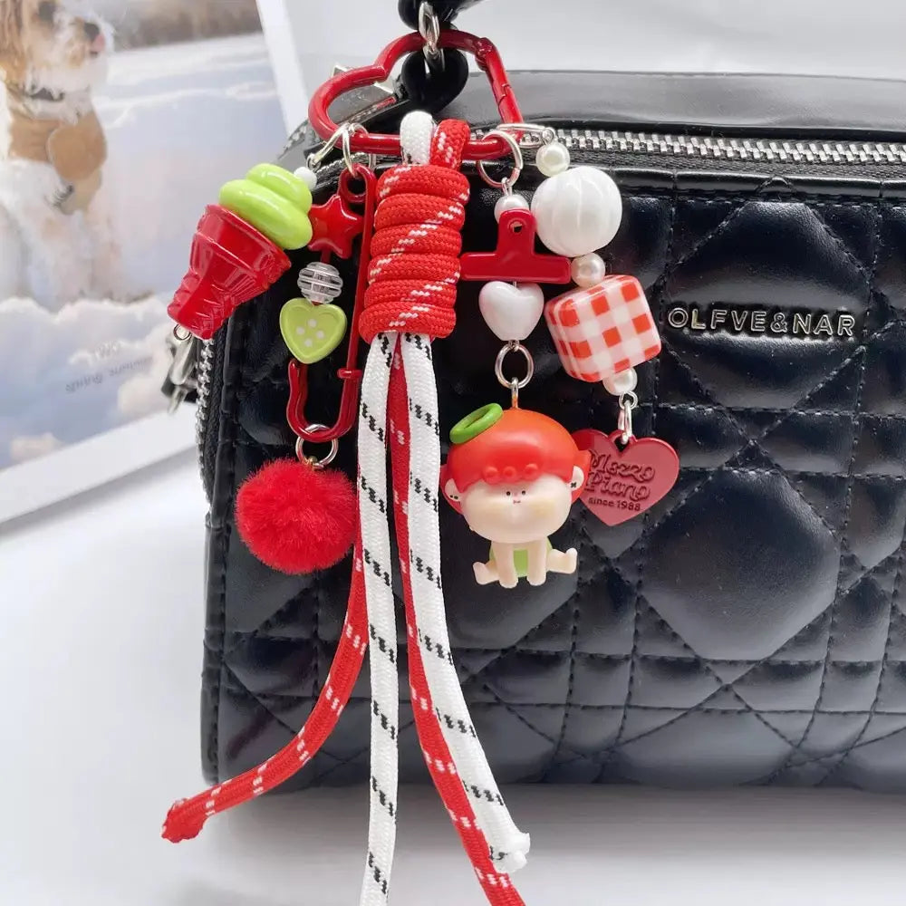 FS1559-42*44mm Random Mixed Color Big heart Keychain Ring Zoe's DIY Shop