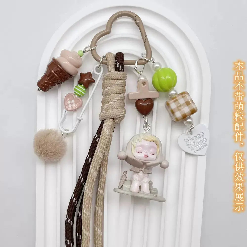 FS1559-42*44mm Random Mixed Color Big heart Keychain Ring Zoe's DIY Shop