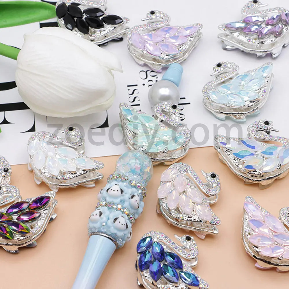 FS1622-Swan Diamond Alloy Beads Fit For Beadable Pens For Keychain Jewelry Making Zoe's DIY Shop
