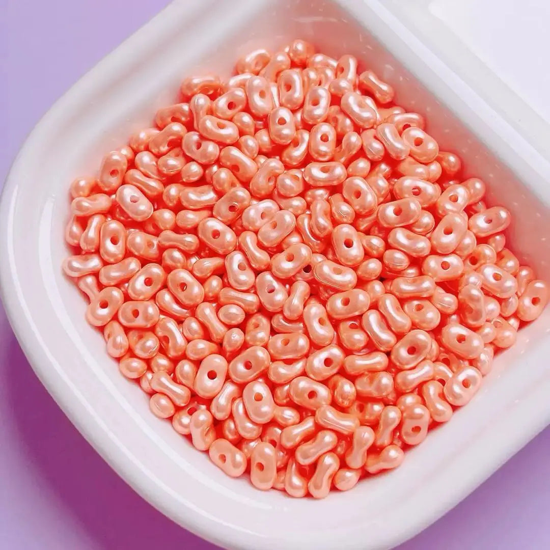 FS1655-  3×6mm Solid Color Pearl Looking Penut Acrylic Beads