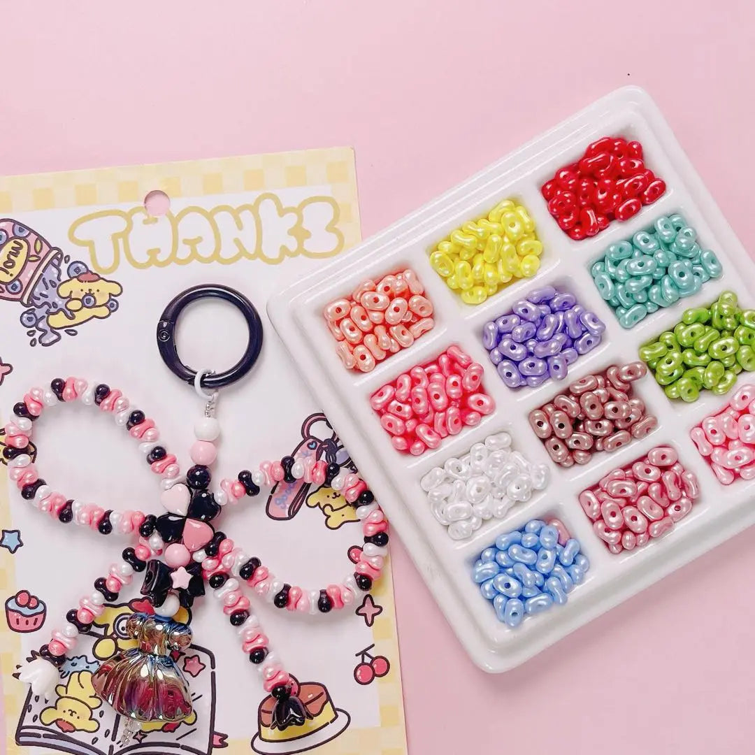 FS1655-  3×6mm Solid Color Pearl Looking Penut Acrylic Beads