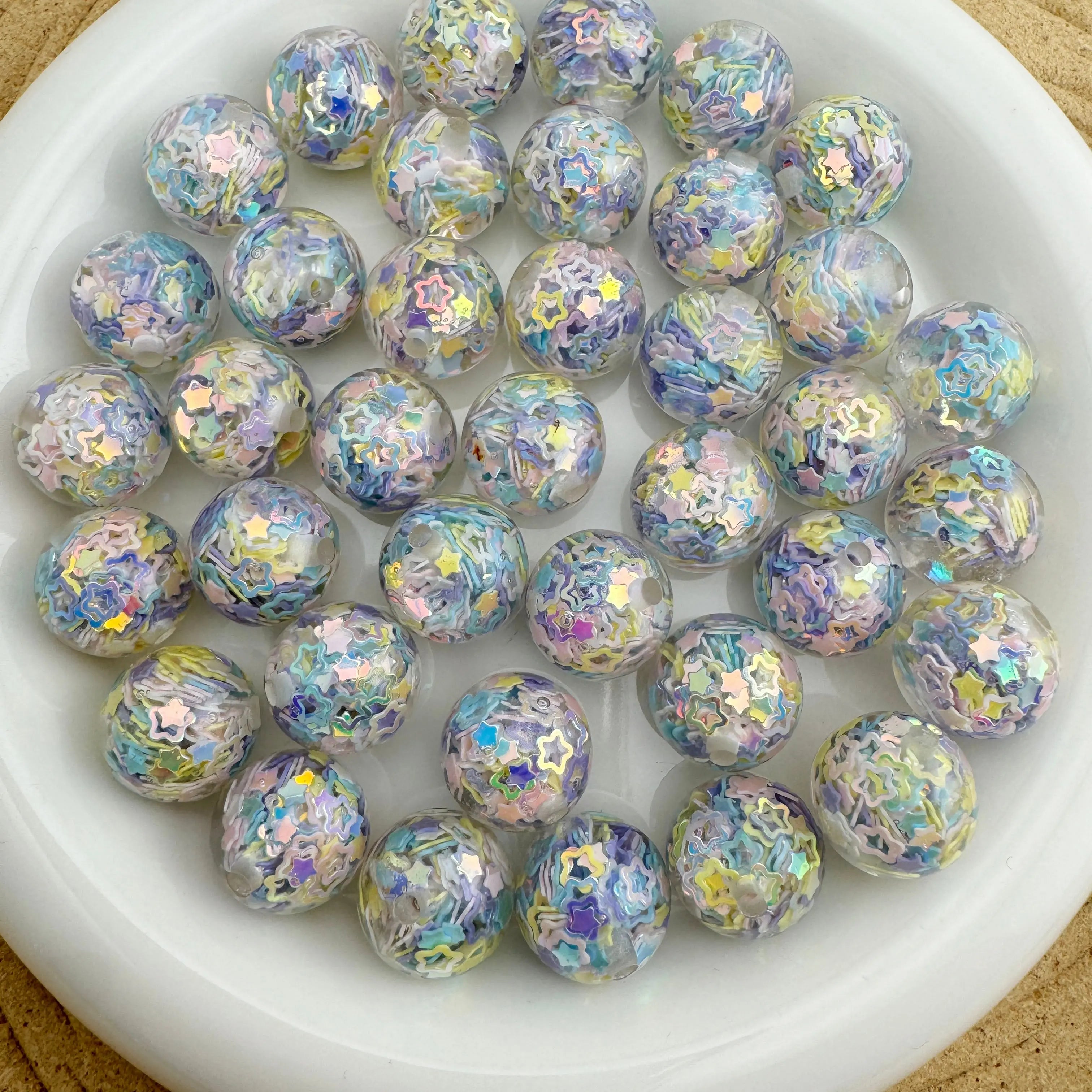 FS1725-Star Flash Chips Resin Beads Fit For Beadable Pens Zoe's DIY Shop