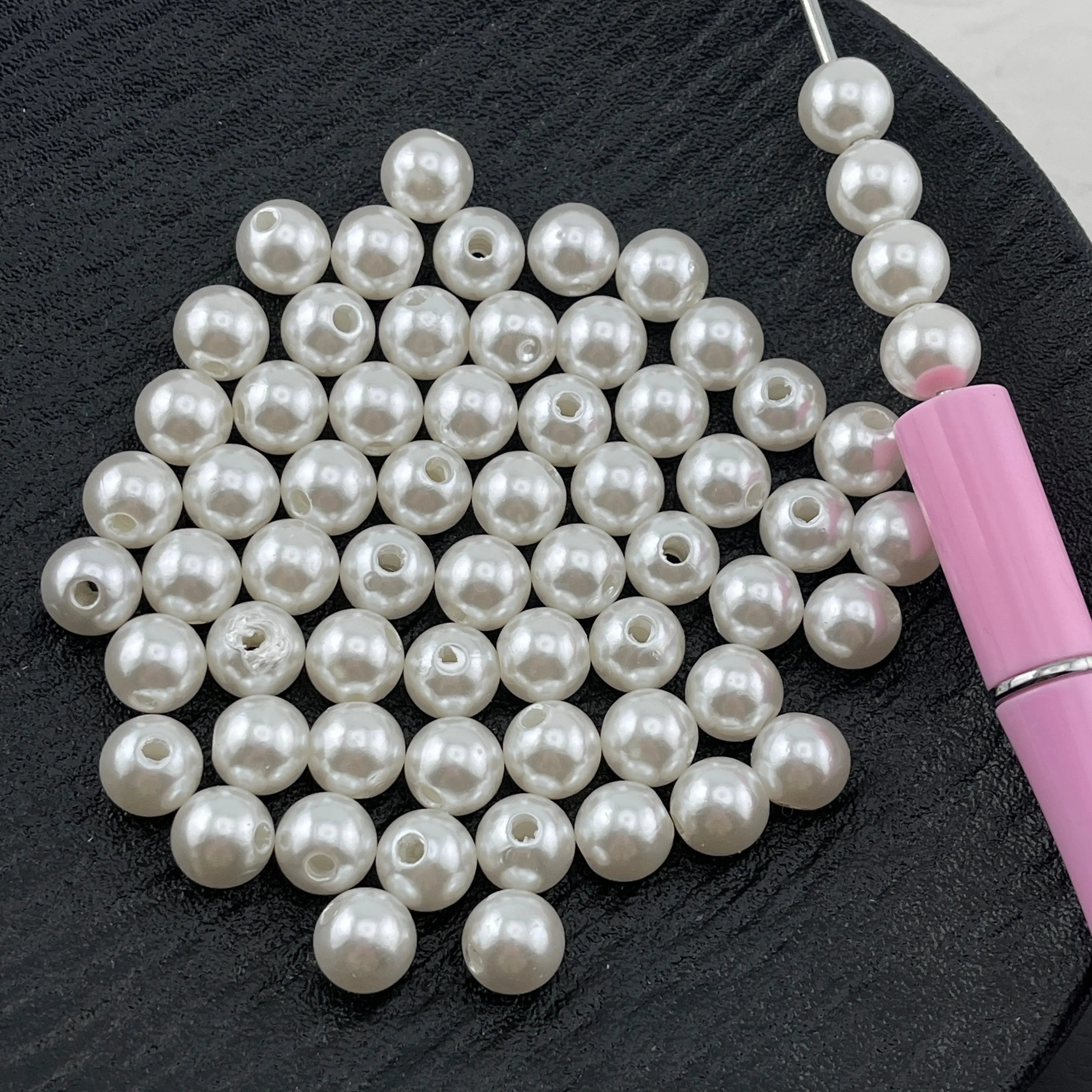 FS1754 - 100PCS 10mm Pearl Looking acrylic beads Zoe's DIY Shop