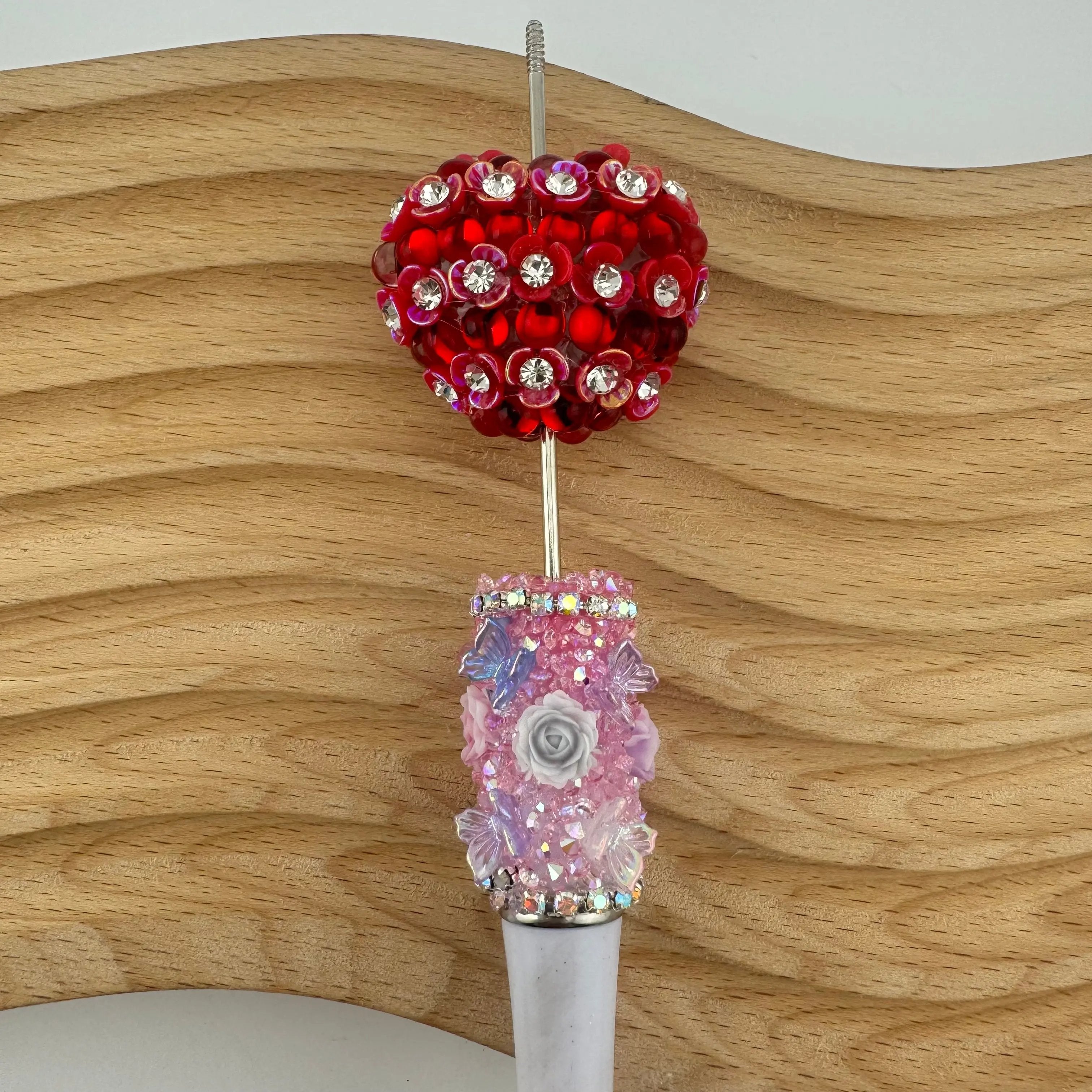 FS1778-Flower Heart Fancy Beads Fit For Beadable Pens Zoe's DIY Shop