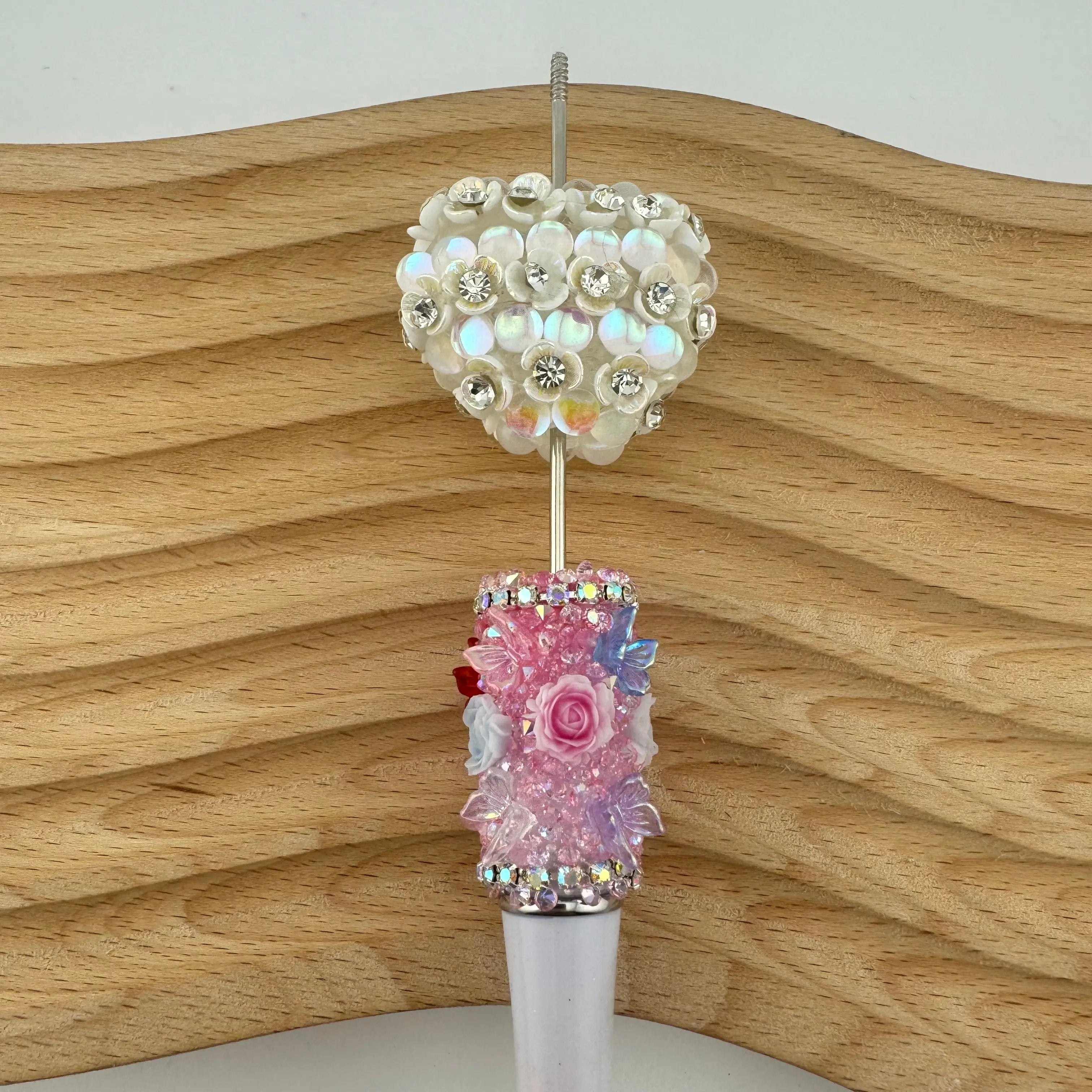 FS1778-Flower Heart Fancy Beads Fit For Beadable Pens Zoe's DIY Shop