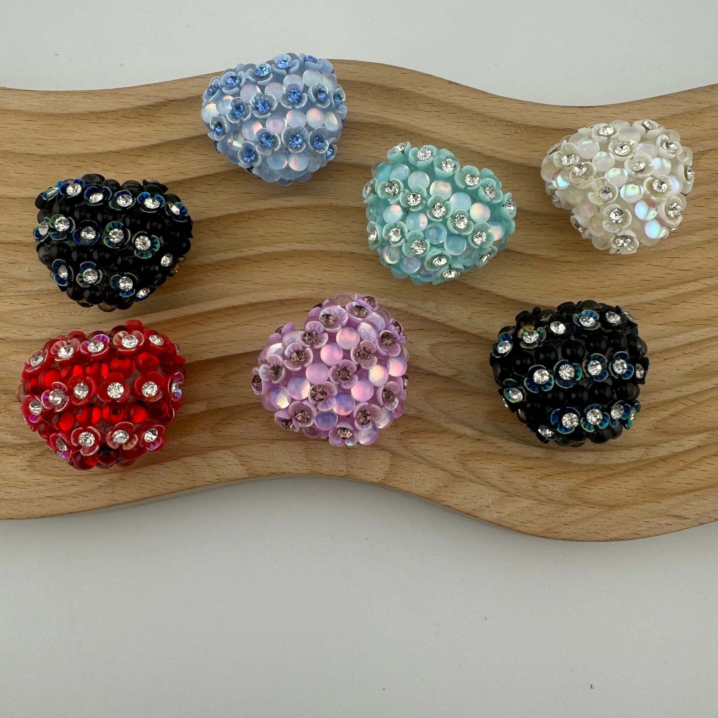 FS1778-Flower Heart Fancy Beads Fit For Beadable Pens Zoe's DIY Shop