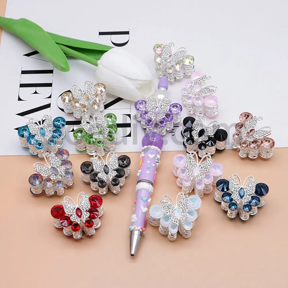 FS1780-Butterfly Alloy Beads Fit For Beadable Pens For Keychain Jewelry Making Zoe's DIY Shop