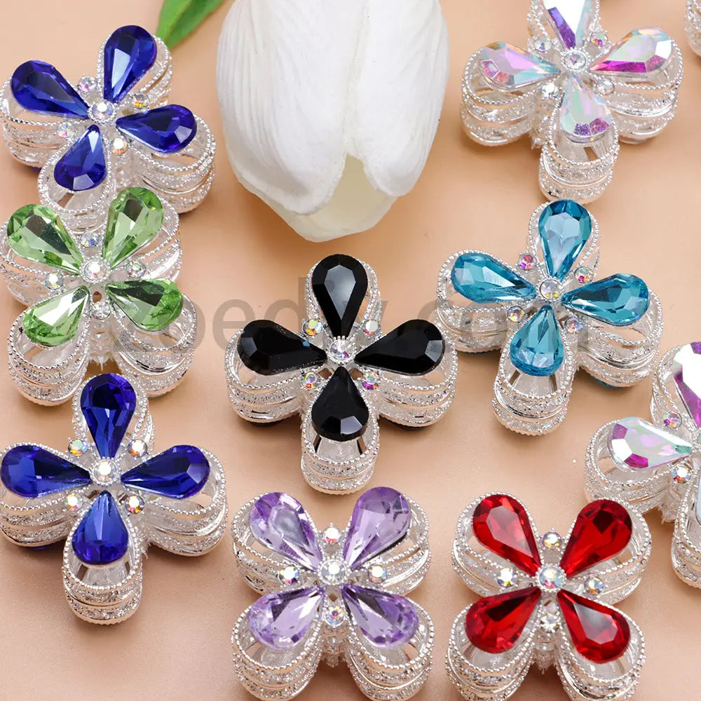 FS1781- Crystal Diamond Flower Metal Beads Fit For Beadable Pens For Keychain Jewelry Making Zoe's DIY Shop