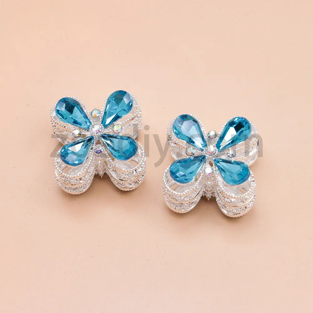 FS1781- Crystal Diamond Flower Metal Beads Fit For Beadable Pens For Keychain Jewelry Making Zoe's DIY Shop