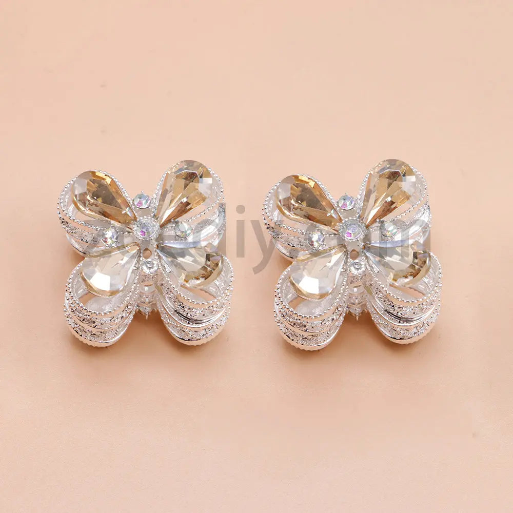FS1781- Crystal Diamond Flower Metal Beads Fit For Beadable Pens For Keychain Jewelry Making Zoe's DIY Shop