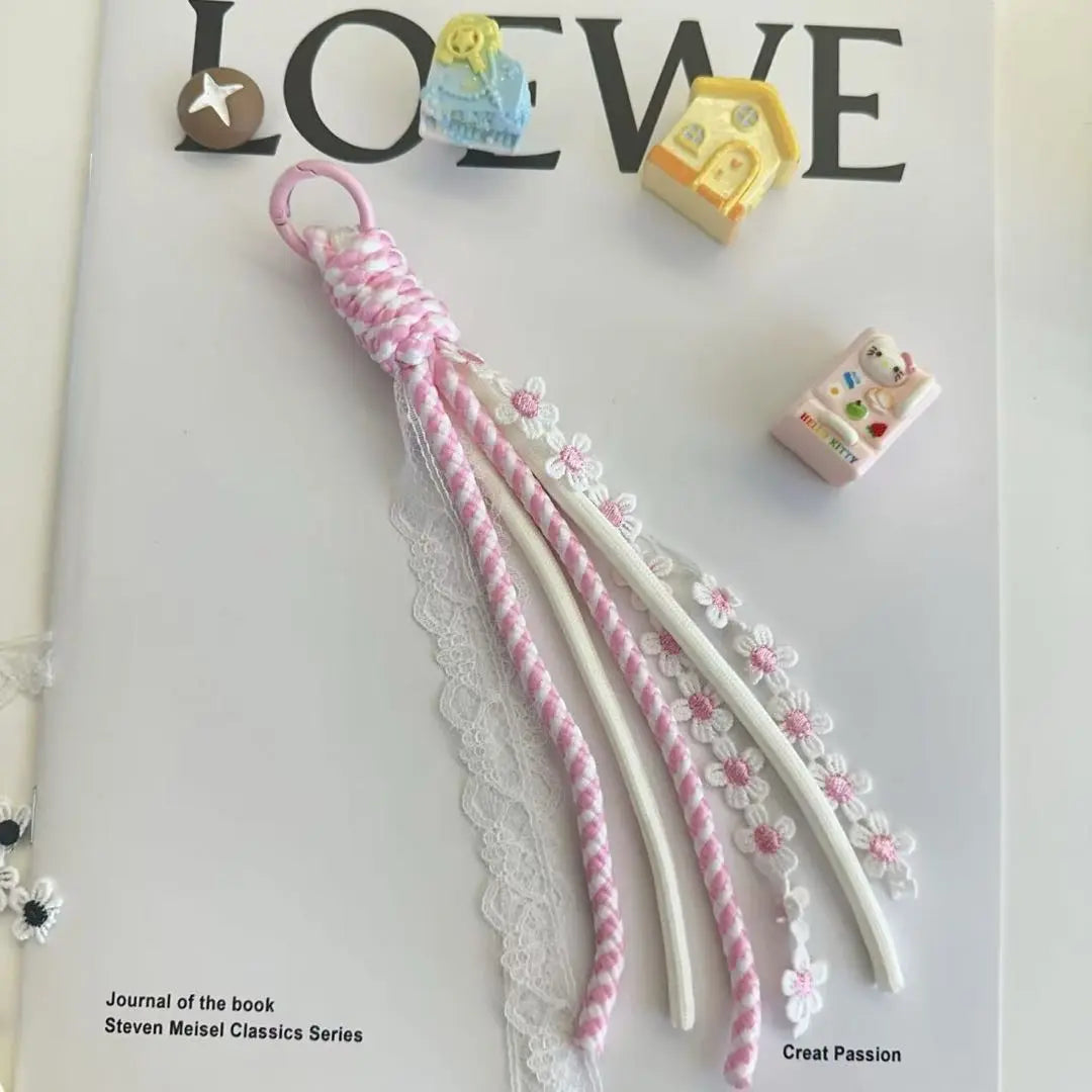 FS17835-Miu Style Dasiy Flower Rope With Key Ring Zoe DIY Wholesale