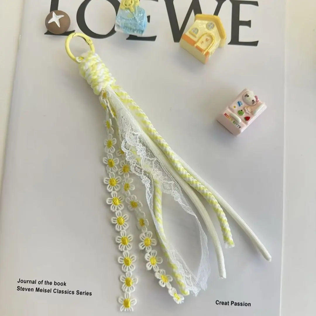 FS17835-Miu Style Dasiy Flower Rope With Key Ring Zoe DIY Wholesale