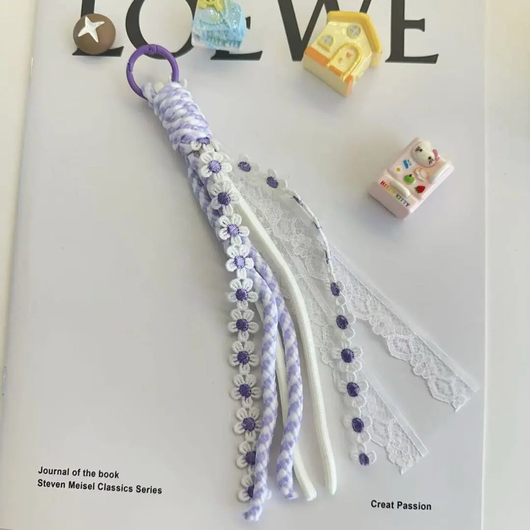 FS17835-Miu Style Dasiy Flower Rope With Key Ring Zoe DIY Wholesale