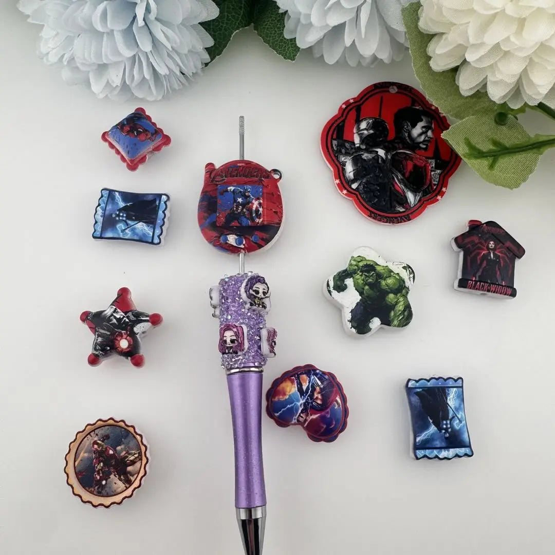 FS17841-Random Mixed Super Hero Acrylic Beads Zoe DIY Wholesale