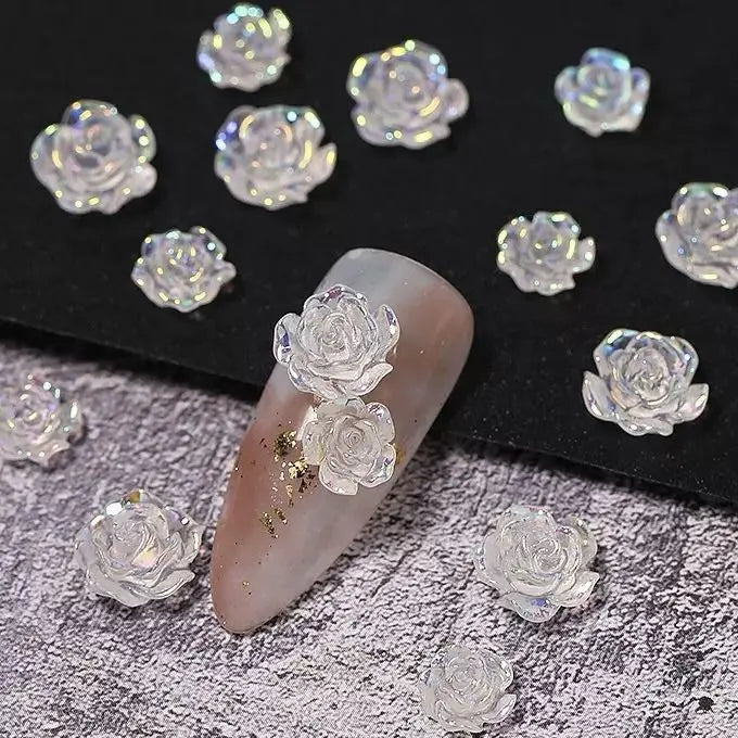 FS18069-8mm Rose Flower Nail Charms Zoe DIY Wholesale