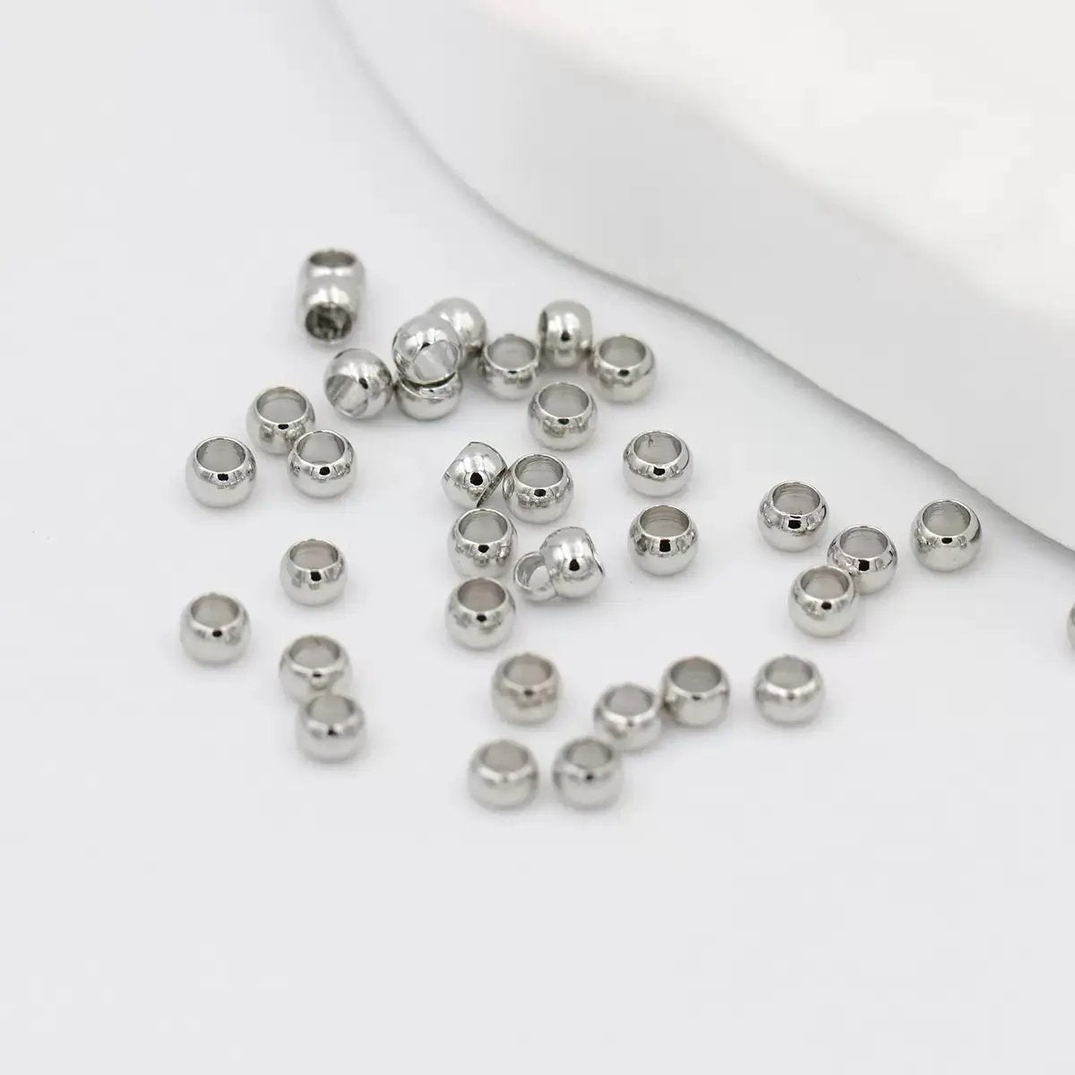 FS1814-2.5mm Sliver Crimp Beads For Making Keychain Zoe's DIY Shop