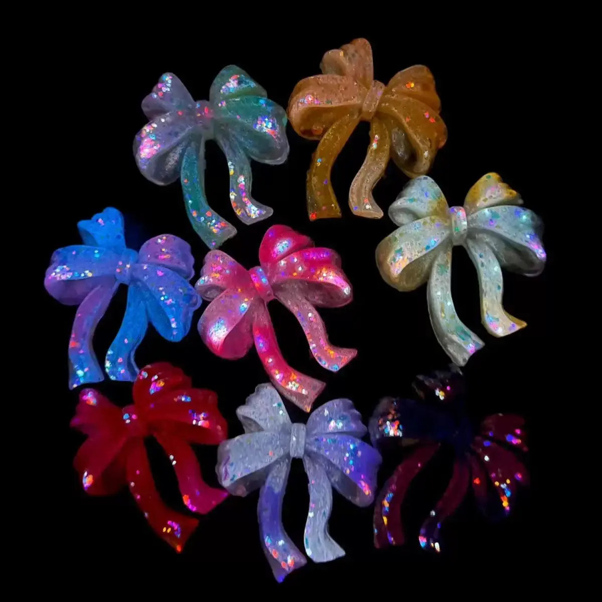FS18152-About 44*44mm luminous bow resin charms Zoe DIY Wholesale
