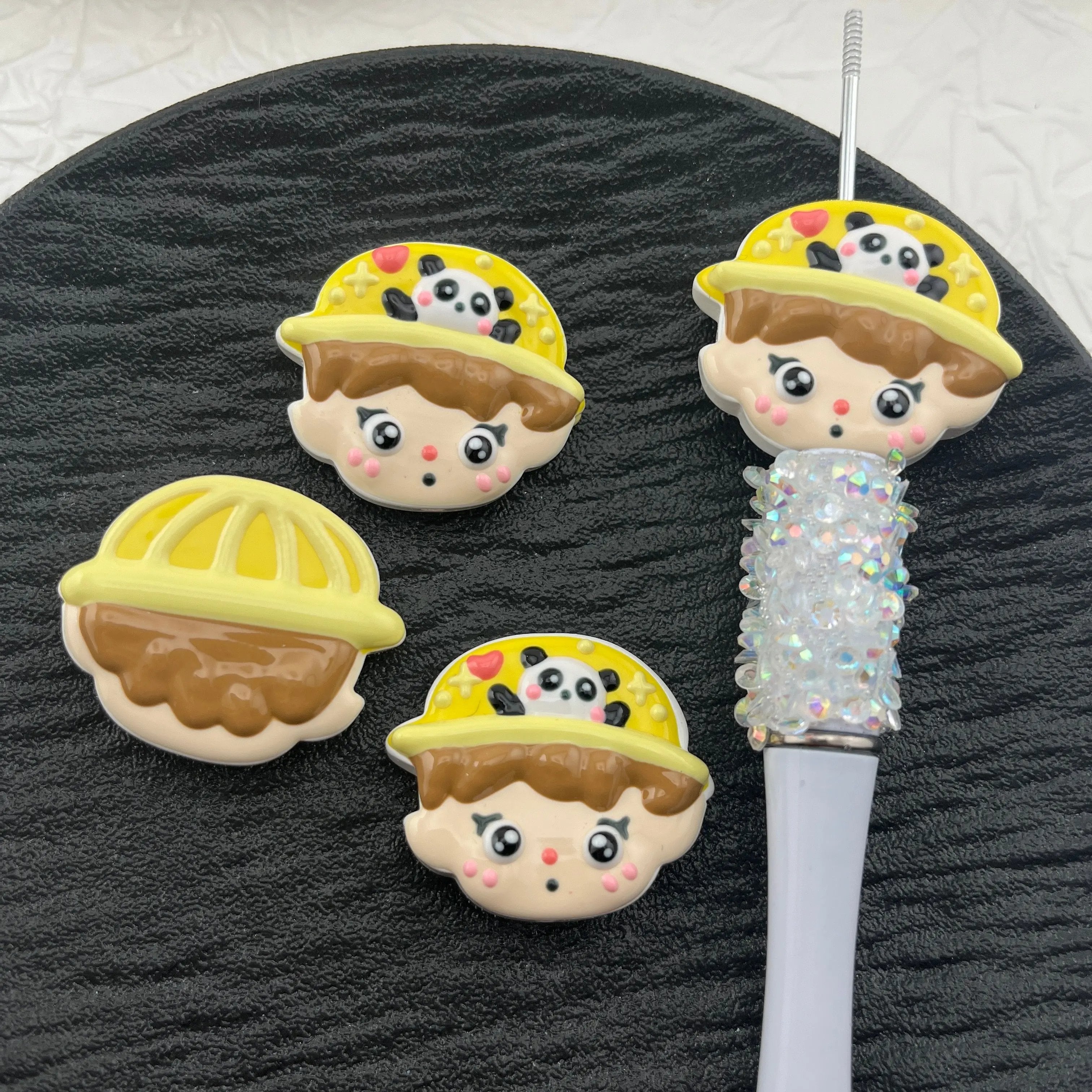 FS1820-Cute Boy Hand Painted  Acrylic Beads Fit For Beadable Pens Zoe's DIY Shop