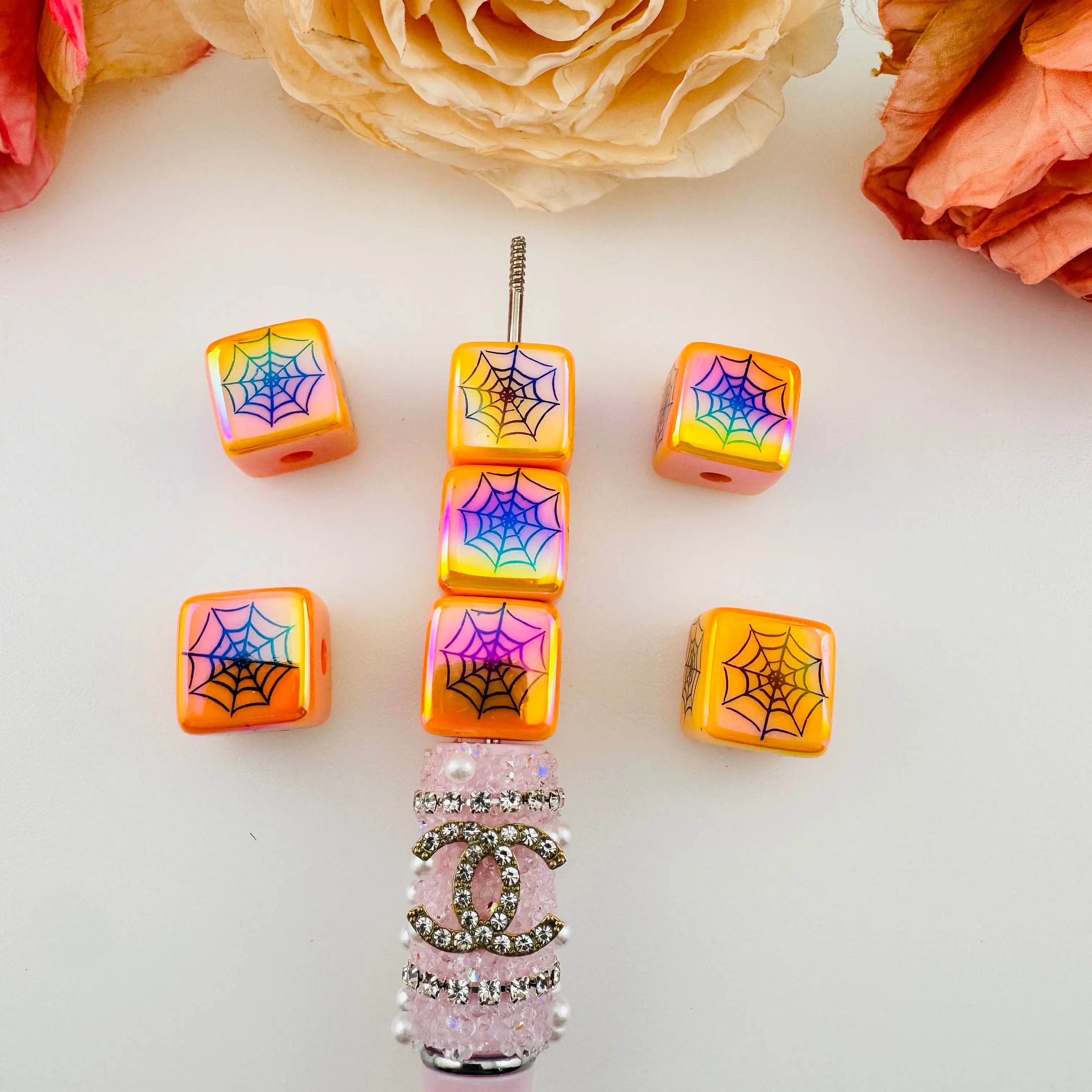 FS18357-About 15mm Halloween Acrylic Cube Beads Zoe DIY Wholesale
