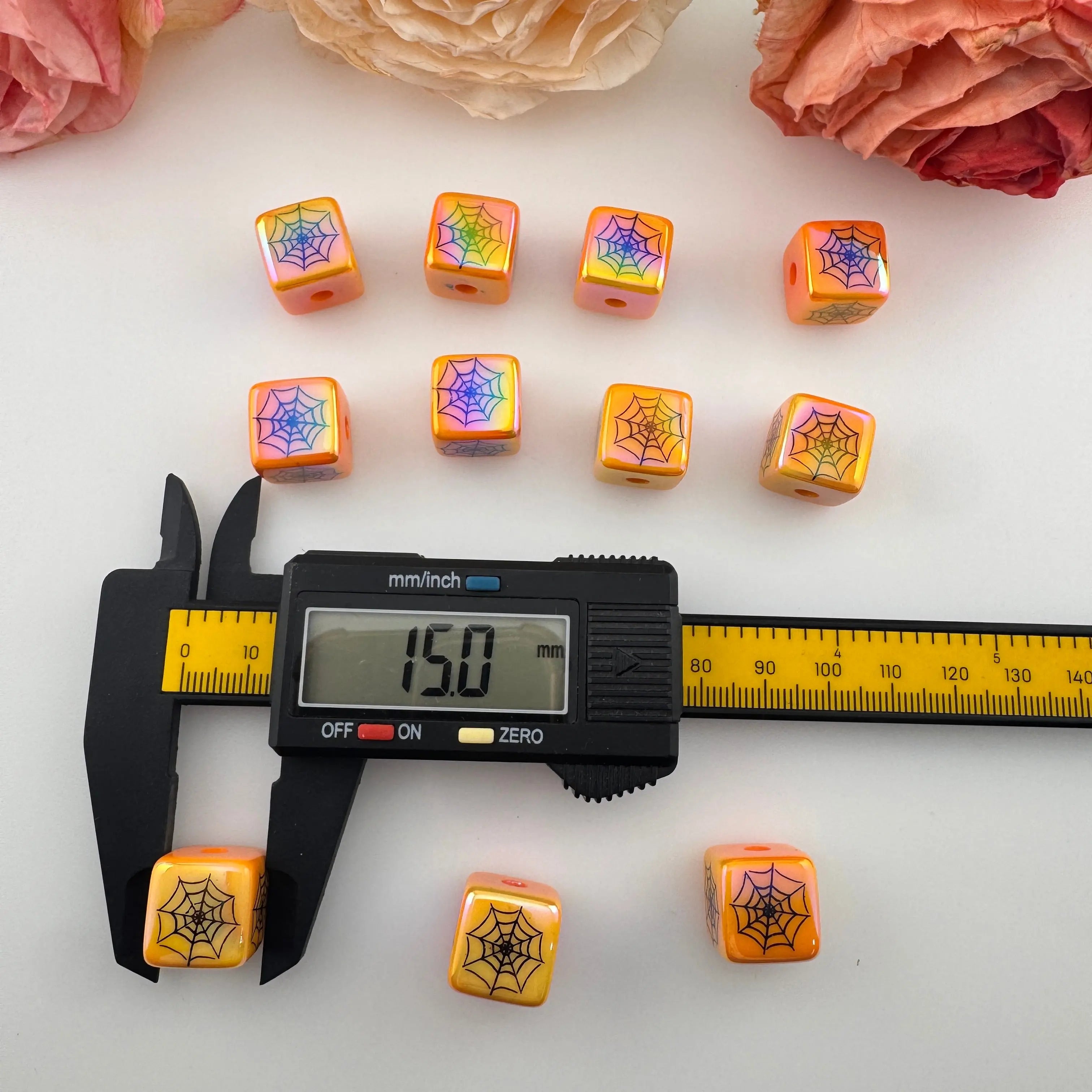 FS18357-About 15mm Halloween Acrylic Cube Beads Zoe DIY Wholesale