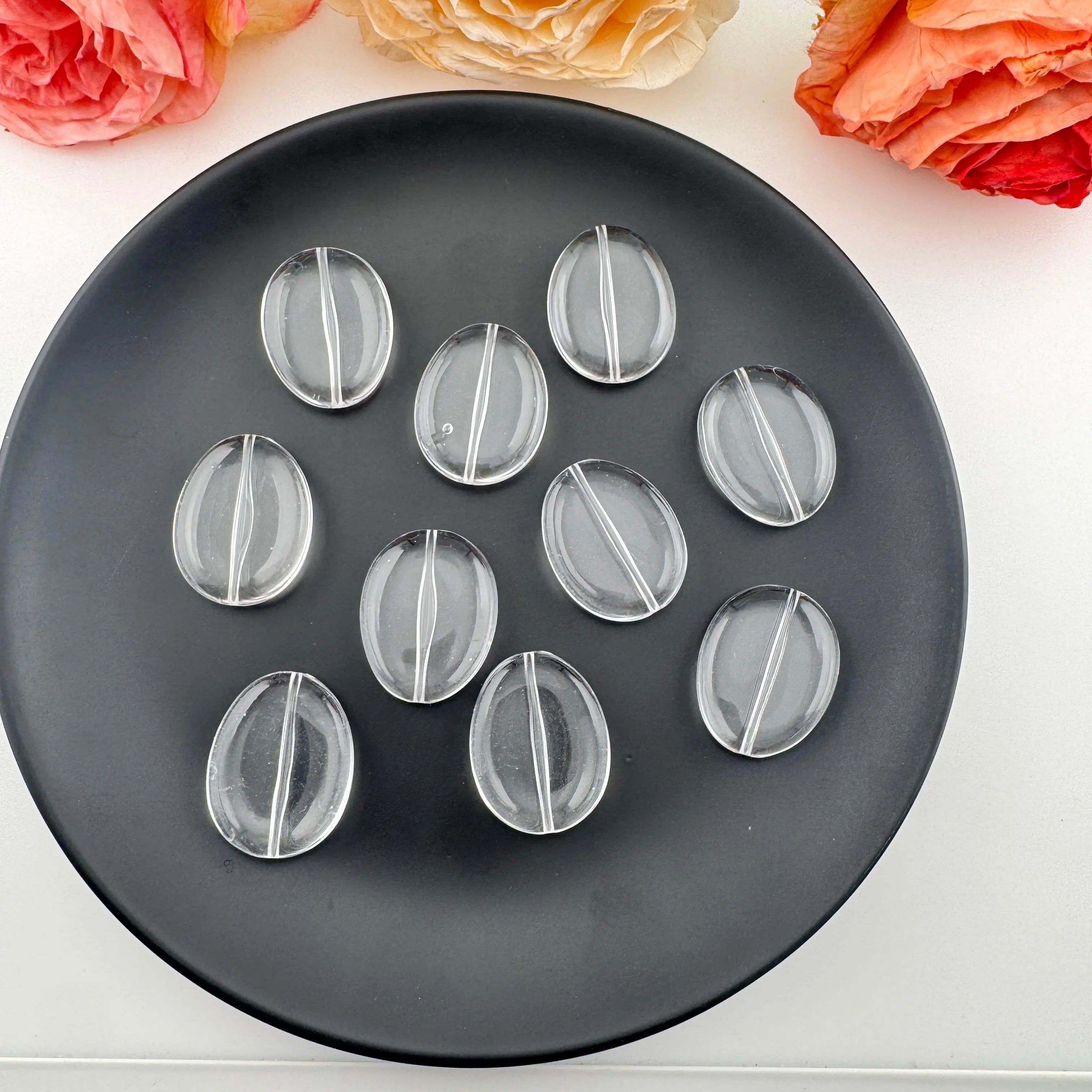 FS18358-About 24×30mm Clear Acrylic Based Beads（Hole Not For Pen） Zoe DIY Wholesale