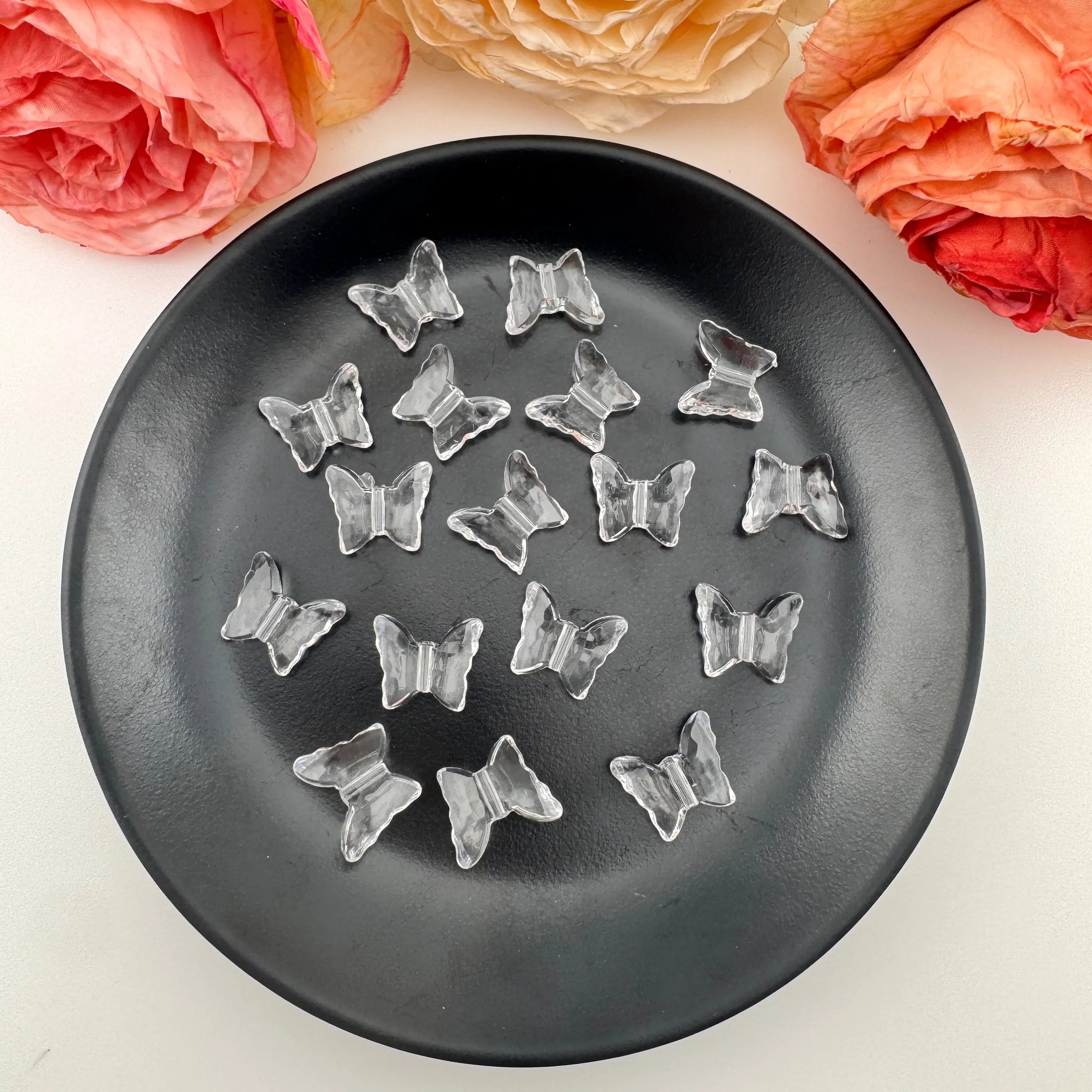 FS18367-About 13×15mm Butterfly Acrylic Based Beads (Hole Not For Pen) Zoe DIY Wholesale