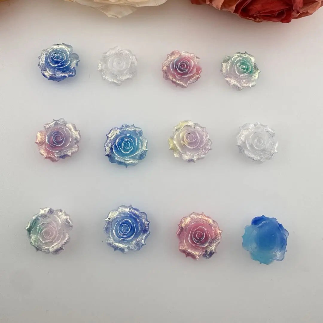 FS18372-About 17mm Luminous Soft Flower Resin Nail Charms Zoe DIY Wholesale
