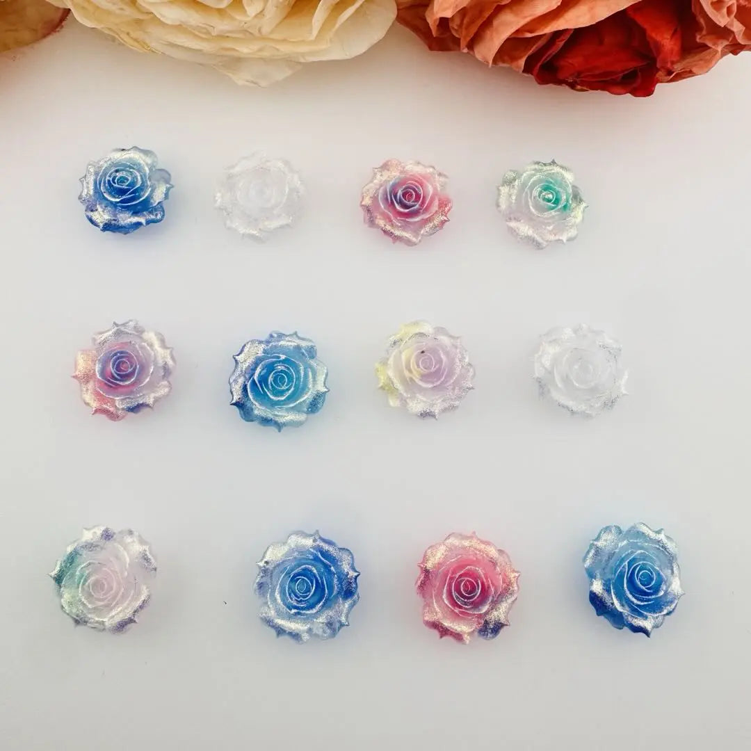 FS18372-About 17mm Luminous Soft Flower Resin Nail Charms Zoe DIY Wholesale