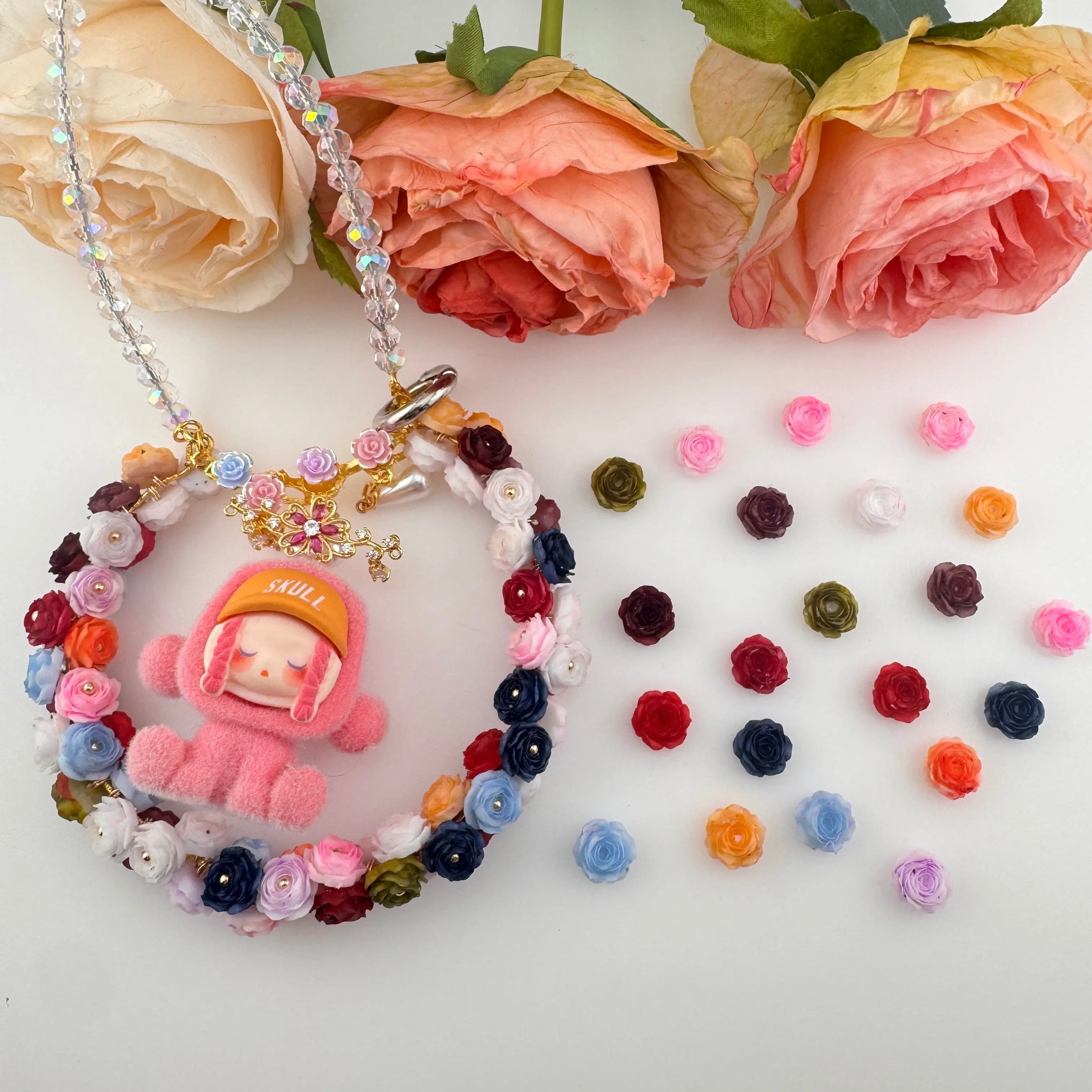 FS18382-About 10mm Soft Flower Nail Charms Zoe DIY Wholesale