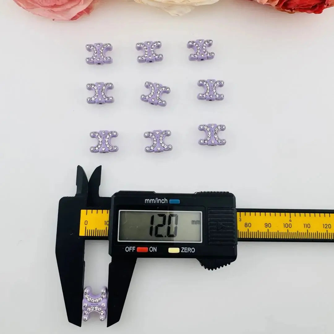 FS18384-About 12×15mm Rhinestone Celine Alloy Metal Beads Zoe DIY Wholesale