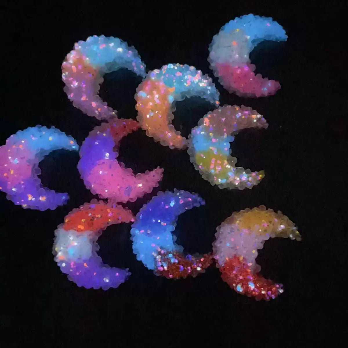 FS18511-About 36*32mm Luminous Moon Resin Patch Zoe DIY Wholesale