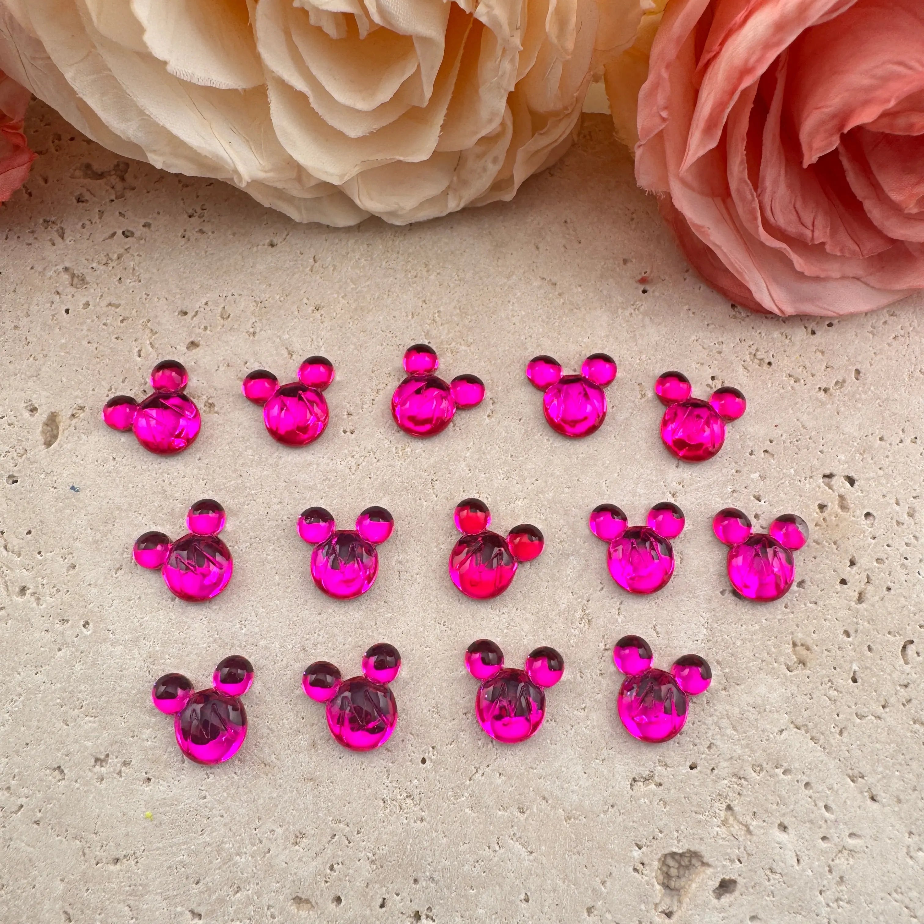 FS18701-About 10mm Mickey Glass Nail Charms Zoe DIY Wholesale