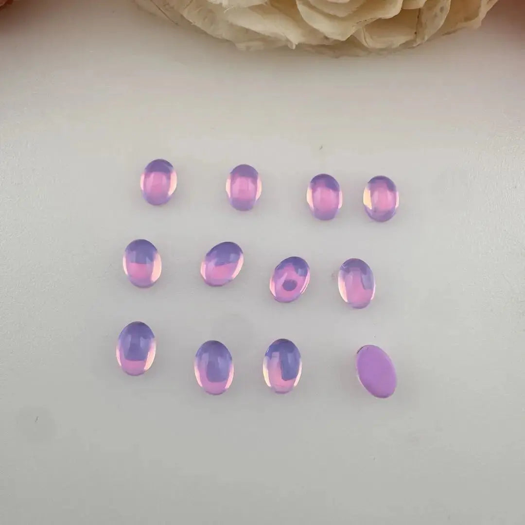 FS18708-About 6*8mm Oval Crystal Glass Nail Charns Zoe DIY Wholesale