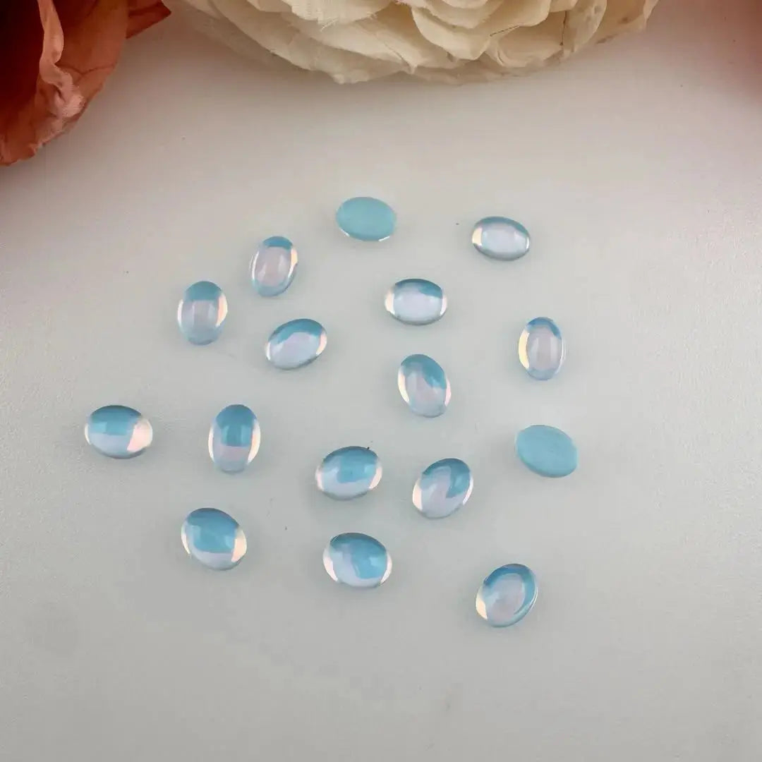 FS18708-About 6*8mm Oval Crystal Glass Nail Charns Zoe DIY Wholesale