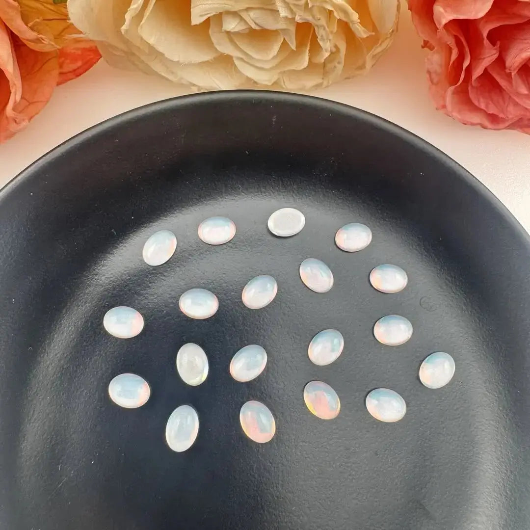 FS18708-About 6*8mm Oval Crystal Glass Nail Charns Zoe DIY Wholesale