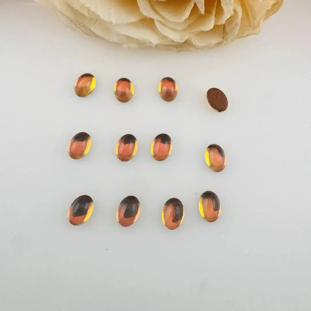 FS18708-About 6*8mm Oval Crystal Glass Nail Charns Zoe DIY Wholesale