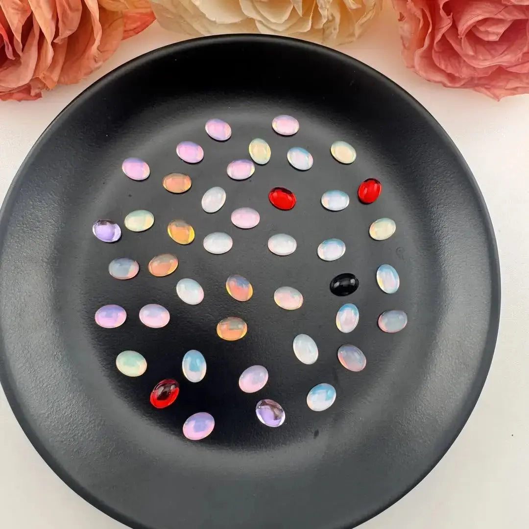 FS18708-About 6*8mm Oval Crystal Glass Nail Charns Zoe DIY Wholesale