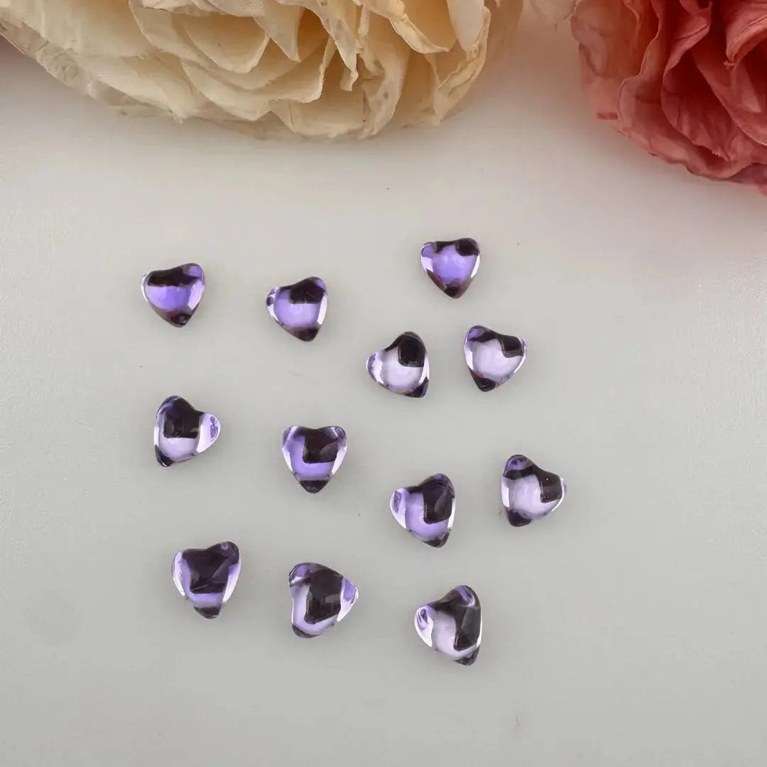 FS18718-About 8*8mm Heart Crystal Glass Nail Charns Zoe DIY Wholesale