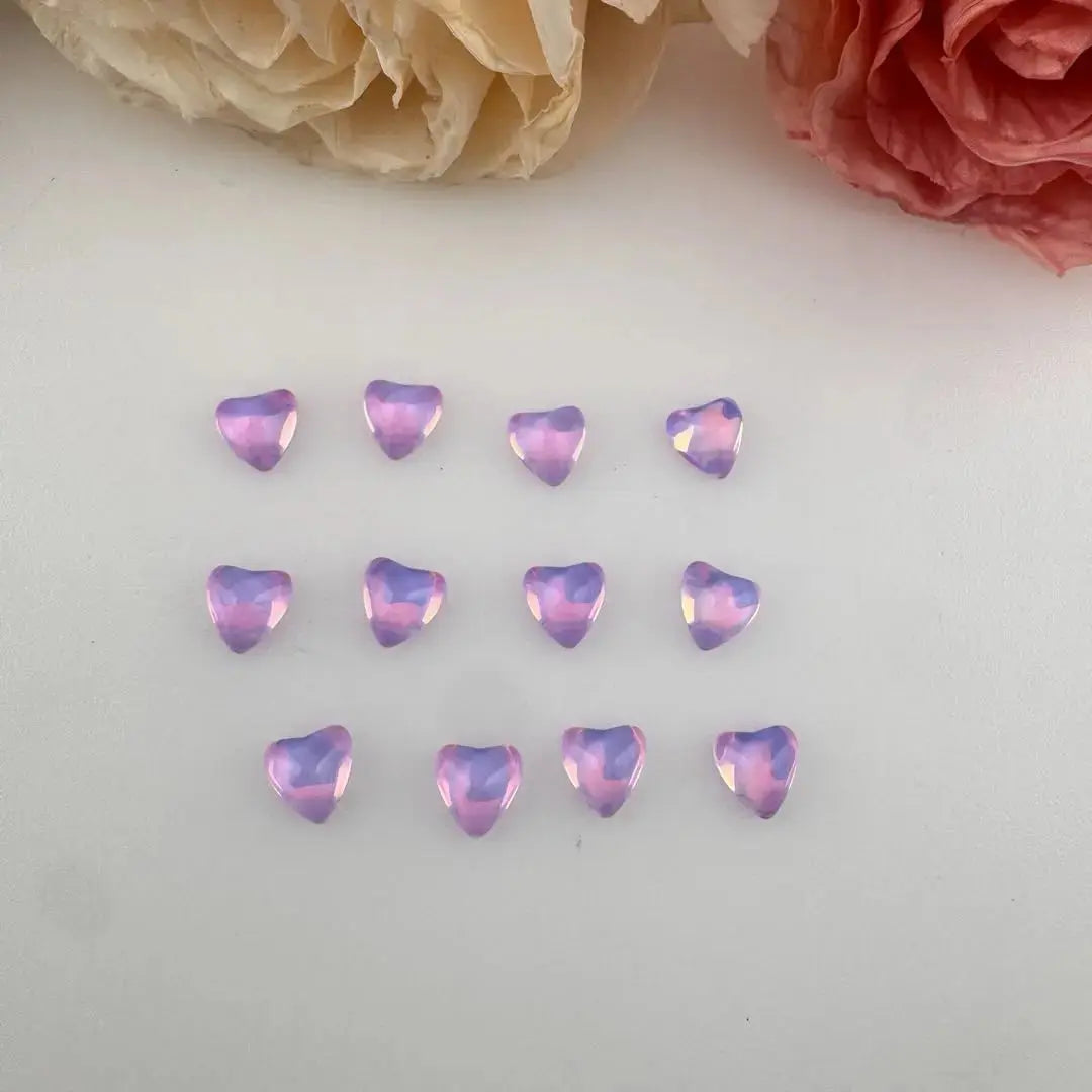 FS18718-About 8*8mm Heart Crystal Glass Nail Charns Zoe DIY Wholesale