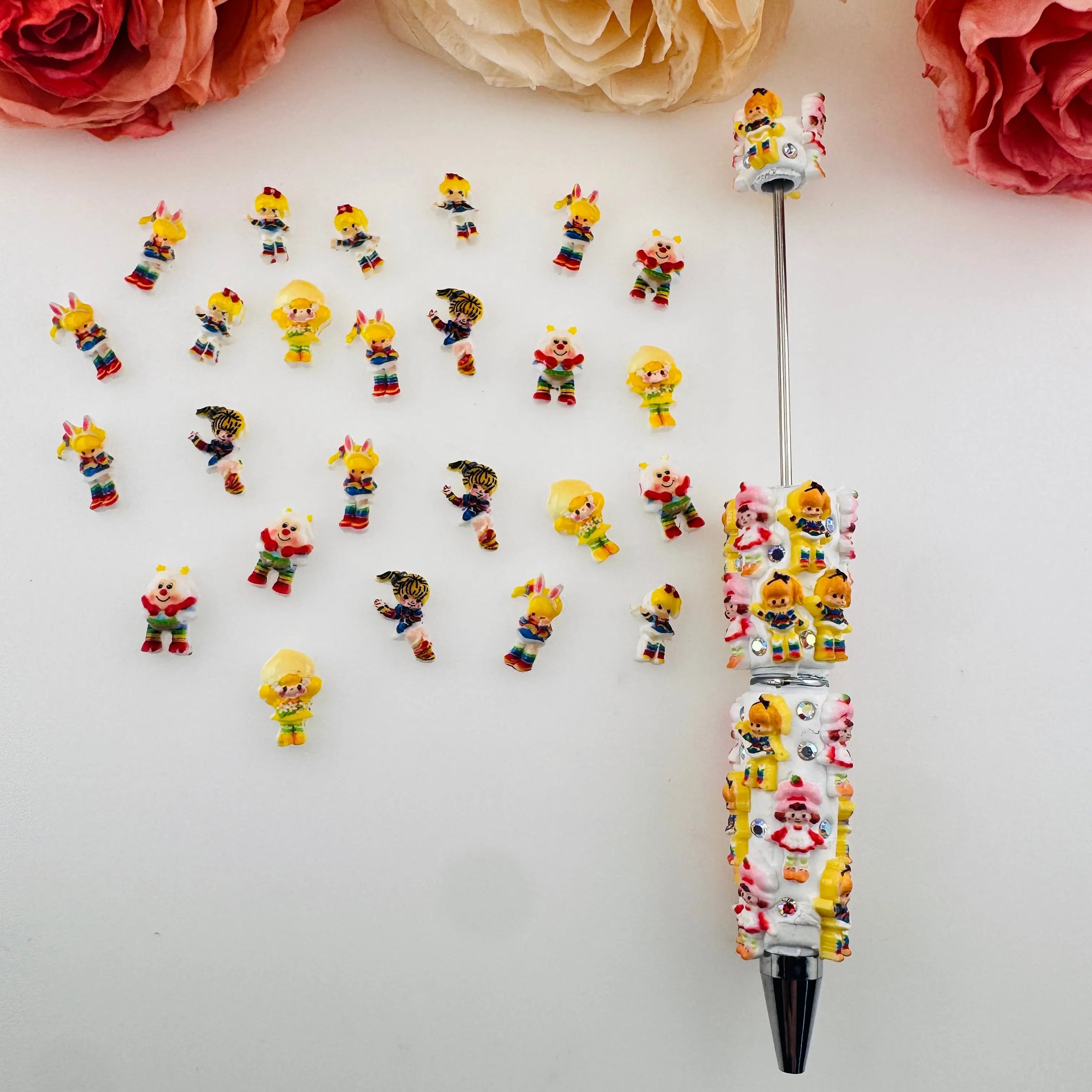 FS18732-Mixed Rainbow Brite Resin Nail Charms Zoe DIY Wholesale