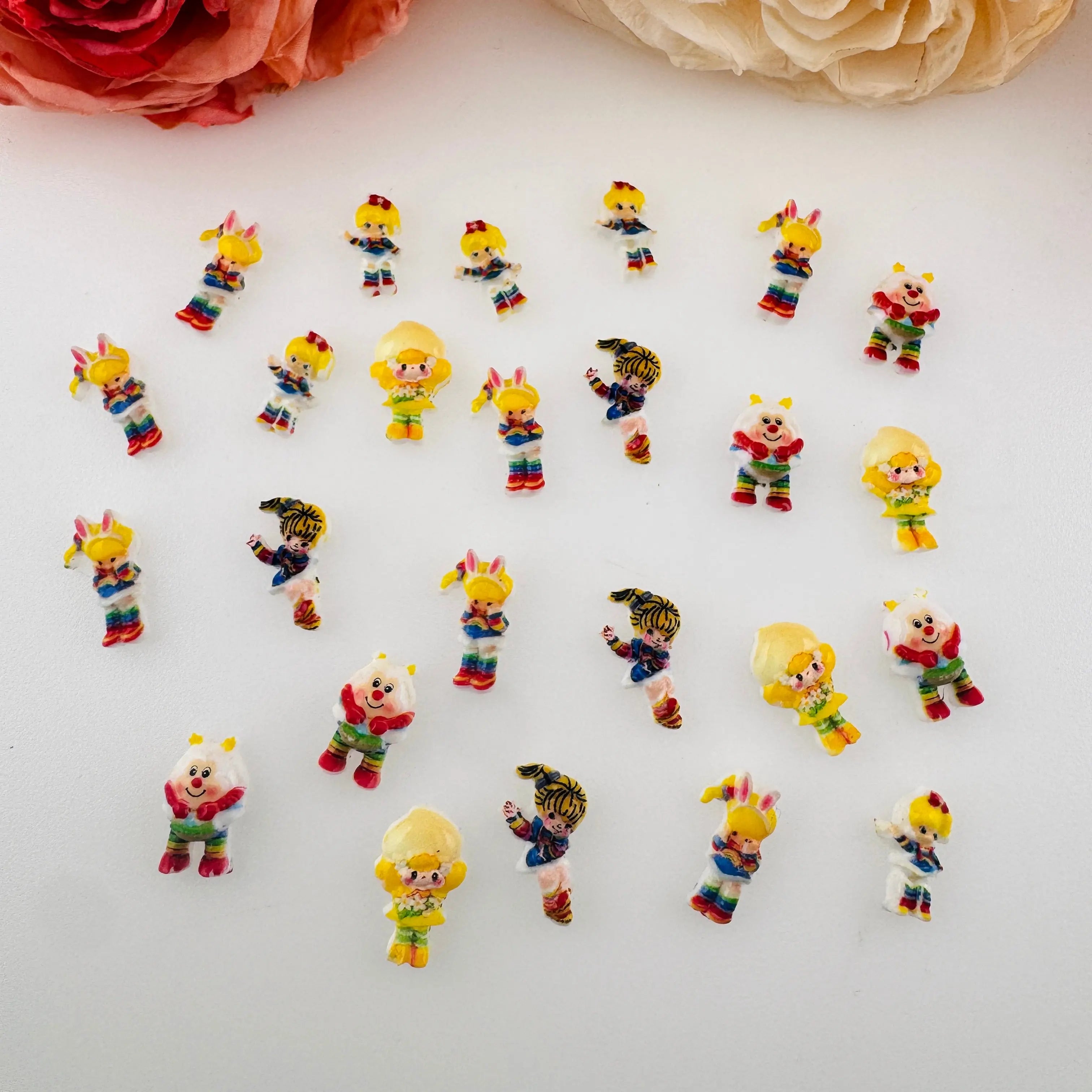 FS18732-Mixed Rainbow Brite Resin Nail Charms Zoe DIY Wholesale