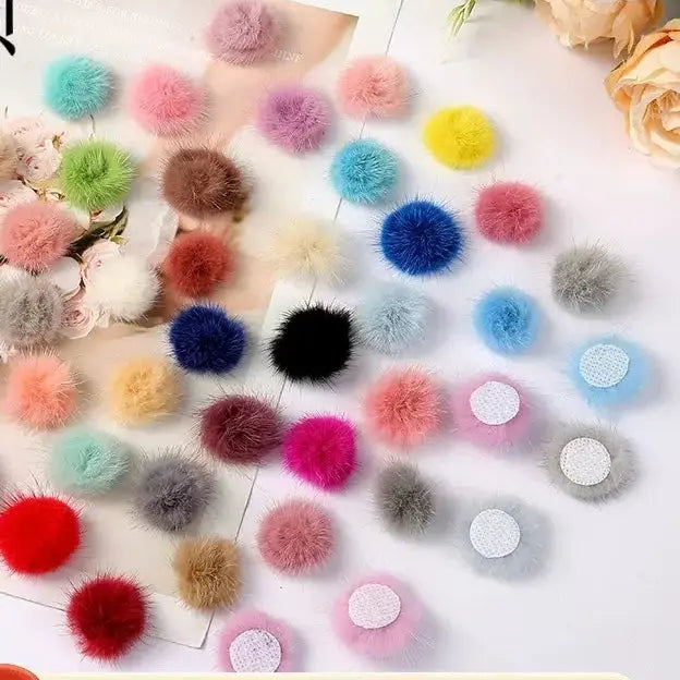 FS18758-About 25-27mm Fluffy Pompom Patch Zoe DIY Wholesale