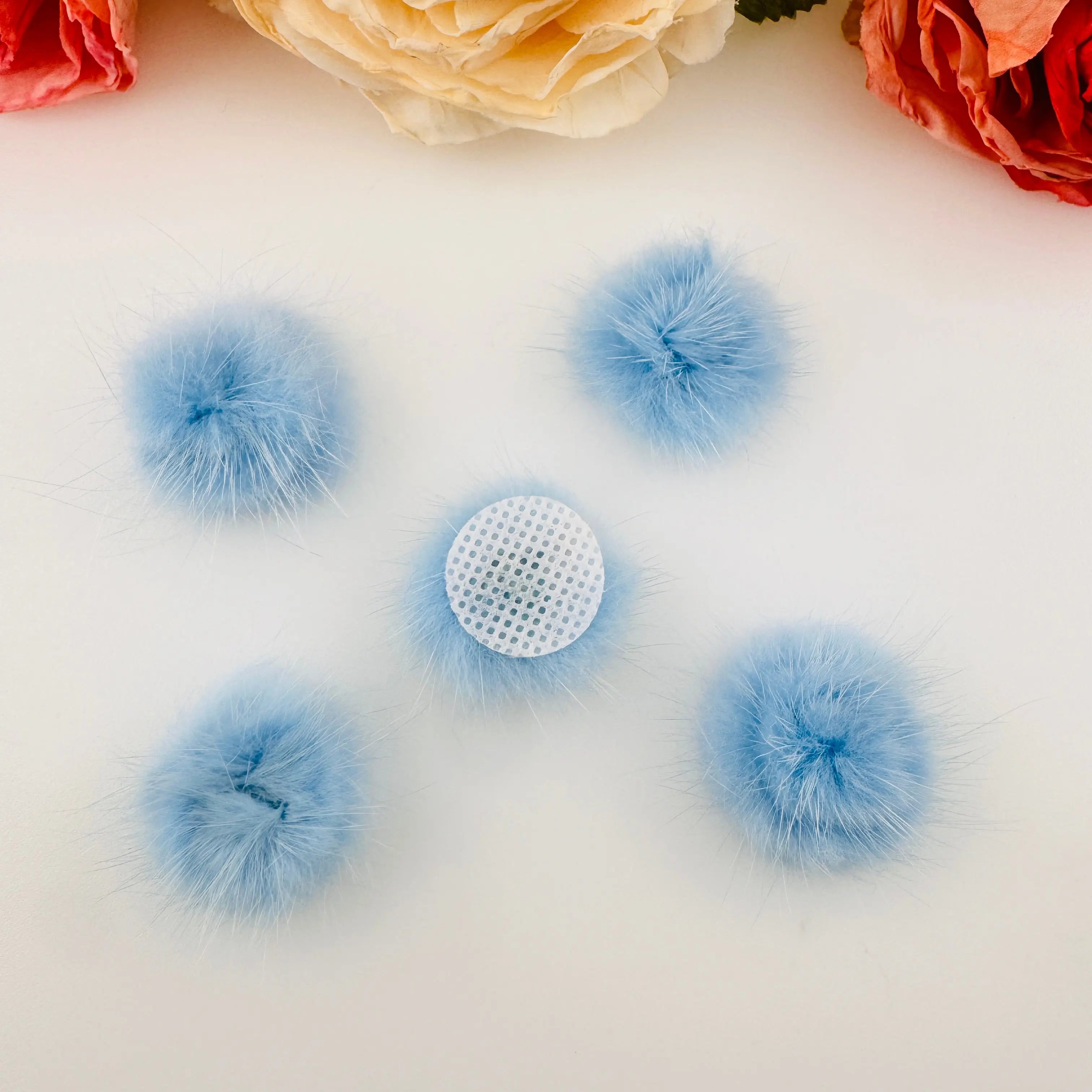 FS18758-About 25-27mm Fluffy Pompom Patch Zoe DIY Wholesale