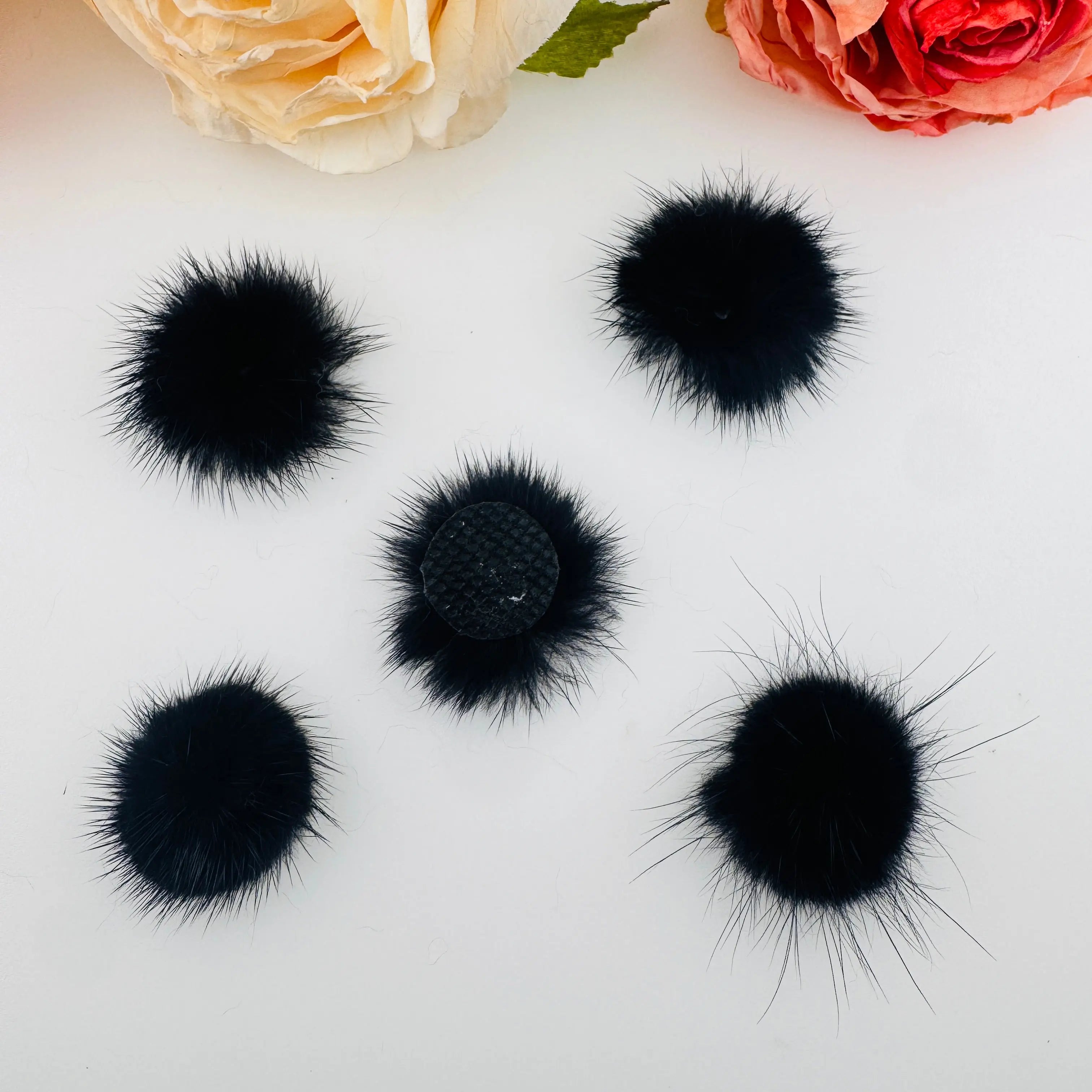 FS18758-About 25-27mm Fluffy Pompom Patch Zoe DIY Wholesale